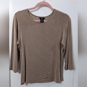 Tan 3/4 Sleeve Top Size XL Fiore